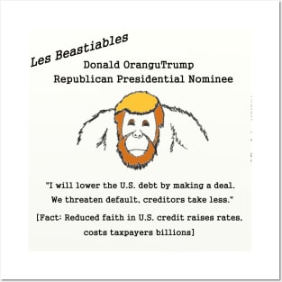 Donald OranguTrump cannot handle debt Posters and Art